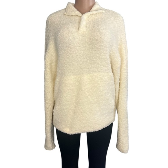 Skims Cozy Sherpa Snap Pullover Cream - Picture 2 of 9